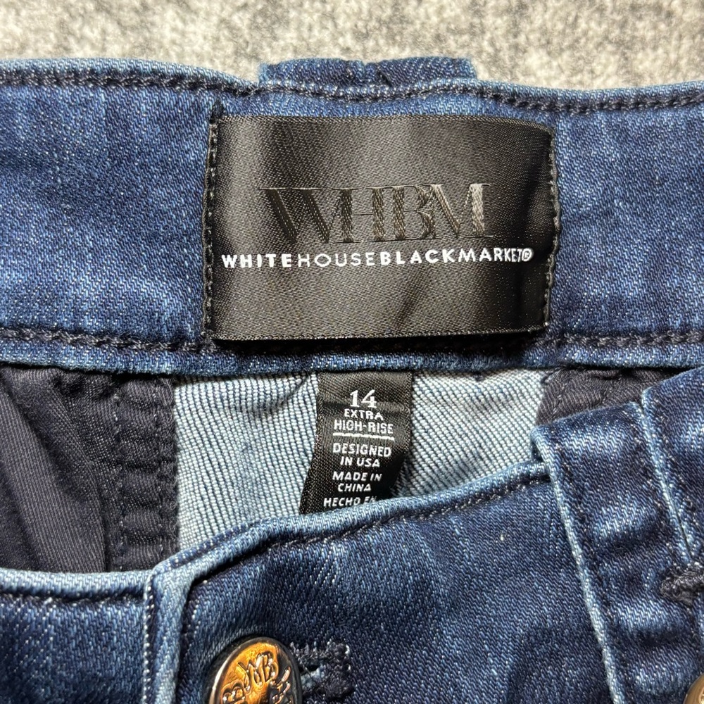 White House Black Market Women’s Extra High Rise Cargo Wide Leg Jeans Size 14 - Picture 6 of 12